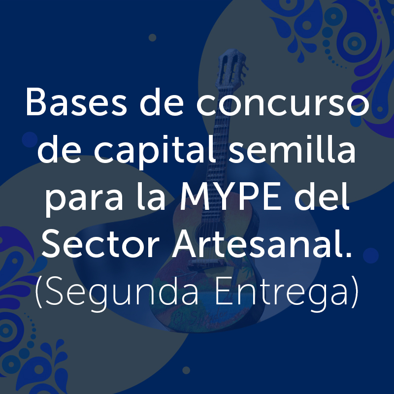 Bases de concurso de capital semilla para la MYPE del Sector Artesanal. (Segunda Entrega)